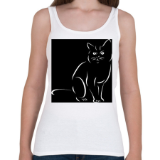 PRINTFASHION Cat - Női atléta - Fehér női trikó