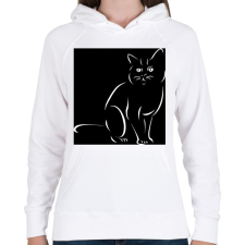 PRINTFASHION Cat - Női kapucnis pulóver - Fehér női pulóver, kardigán