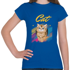 PRINTFASHION CAT - Női póló - Királykék