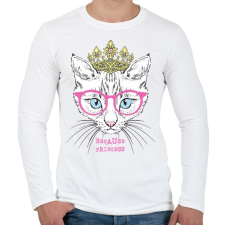 PRINTFASHION Cat princess - Férfi hosszú ujjú póló - Fehér férfi póló