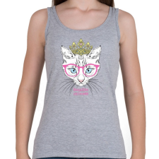 PRINTFASHION Cat princess - Női atléta - Sport szürke női trikó