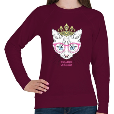 PRINTFASHION Cat princess - Női pulóver - Bordó