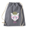 PRINTFASHION Cat princess - Sportzsák, Tornazsák - Grafitszürke