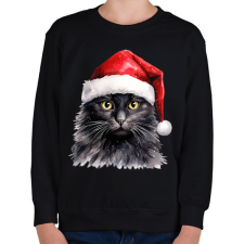 PRINTFASHION CAT WINTER 04 - Gyerek pulóver - Fekete gyerek pulóver, kardigán