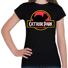 PRINTFASHION Catassic Park - Női póló - Fekete