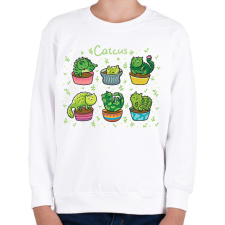 PRINTFASHION Catcus - Gyerek pulóver - Fehér gyerek pulóver, kardigán