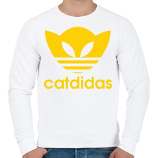 PRINTFASHION Catdidas - Férfi pulóver - Fehér férfi pulóver, kardigán