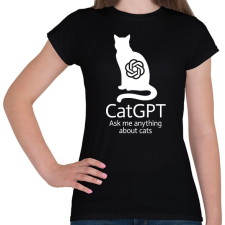 PRINTFASHION CatGPT - Női póló - Fekete női póló