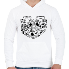 PRINTFASHION catheart.b - Férfi kapucnis pulóver - Fehér férfi pulóver, kardigán