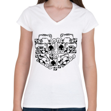 PRINTFASHION catheart.b - Női V-nyakú póló - Fehér női póló