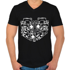 PRINTFASHION catheart.w - Férfi V-nyakú póló - Fekete