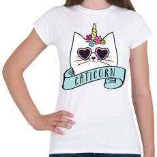 PRINTFASHION Caticorn - Női póló - Fehér