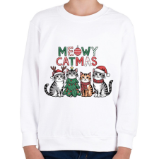 PRINTFASHION Catmas - Gyerek pulóver - Fehér gyerek pulóver, kardigán