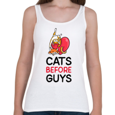 PRINTFASHION Cats Before Guys - Női atléta - Fehér női trikó