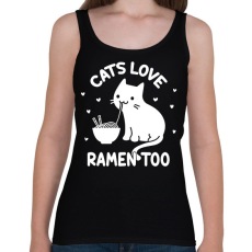 PRINTFASHION Cats love ramen too - Női atléta - Fekete