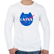 PRINTFASHION CATSA fehérrel - Férfi hosszú ujjú póló - Fehér