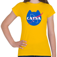 PRINTFASHION CATSA - Női póló - Sárga női póló