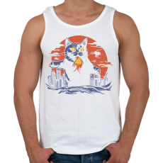 PRINTFASHION Catzilla - Férfi atléta - Fehér