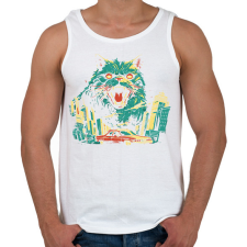 PRINTFASHION Catzilla - Férfi atléta - Fehér atléta, trikó