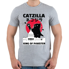 PRINTFASHION Catzilla - Férfi póló - Sport szürke