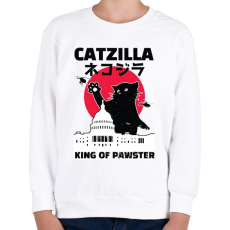 PRINTFASHION Catzilla - Gyerek pulóver - Fehér
