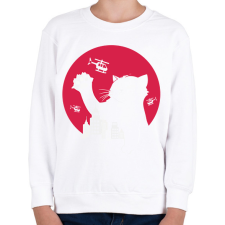 PRINTFASHION Catzilla - Gyerek pulóver - Fehér gyerek pulóver, kardigán