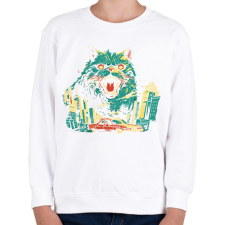 PRINTFASHION Catzilla - Gyerek pulóver - Fehér gyerek pulóver, kardigán