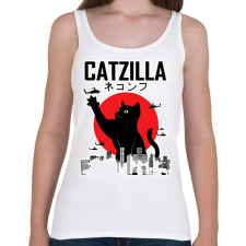 PRINTFASHION Catzilla - Női atléta - Fehér női trikó