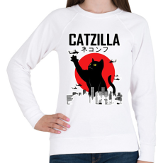 PRINTFASHION Catzilla - Női pulóver - Fehér
