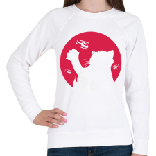 PRINTFASHION Catzilla - Női pulóver - Fehér női pulóver, kardigán