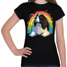 PRINTFASHION Cavalier King Charles spániel - Női póló - Fekete