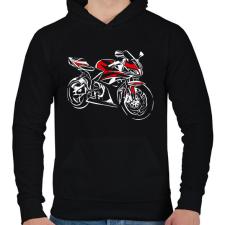 PRINTFASHION cbr600rr pirosfehér - Férfi kapucnis pulóver - Fekete férfi pulóver, kardigán