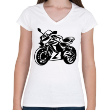 PRINTFASHION cbr650r2 - Női V-nyakú póló - Fehér női póló