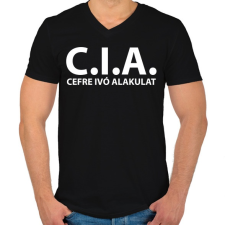 PRINTFASHION Cefre ivó alakulat fehér - Férfi V-nyakú póló - Fekete férfi póló