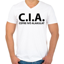 PRINTFASHION Cefre ivó alakulat fekete - Férfi V-nyakú póló - Fehér férfi póló