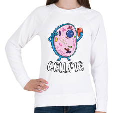 PRINTFASHION Cellfie - Női pulóver - Fehér női pulóver, kardigán