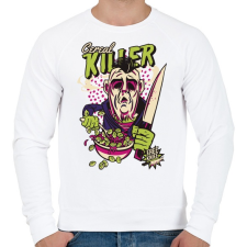PRINTFASHION Cereal killer - gasztro horror - Férfi pulóver - Fehér férfi pulóver, kardigán