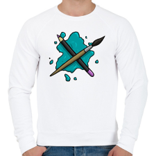 PRINTFASHION Ceruza és ecset - Férfi pulóver - Fehér férfi pulóver, kardigán