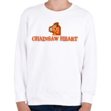 PRINTFASHION Chainsaw Heart  - Gyerek pulóver - Fehér gyerek pulóver, kardigán