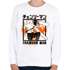 PRINTFASHION Chainsaw man Denji - Gyerek pulóver - Fehér
