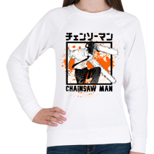 PRINTFASHION Chainsaw man Denji - Női pulóver - Fehér női pulóver, kardigán