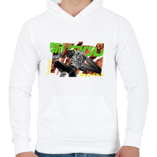 PRINTFASHION Chainsaw Man - Férfi kapucnis pulóver - Fehér