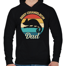 PRINTFASHION Chameleon Dad - Férfi kapucnis pulóver - Fekete