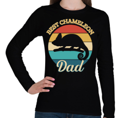 PRINTFASHION Chameleon Dad - Női hosszú ujjú póló - Fekete