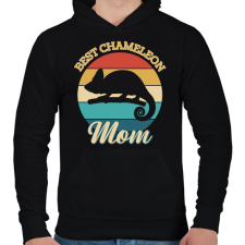 PRINTFASHION Chameleon Mom - Férfi kapucnis pulóver - Fekete férfi pulóver, kardigán