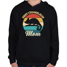 PRINTFASHION Chameleon Mom - Gyerek kapucnis pulóver - Fekete gyerek pulóver, kardigán