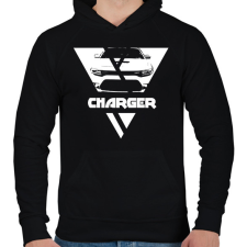 PRINTFASHION Charger Triangle - Férfi kapucnis pulóver - Fekete férfi pulóver, kardigán