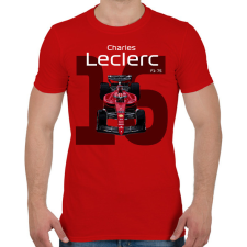 PRINTFASHION Charles Leclerc 16 autóversenyző - fehér felirat - Férfi póló - Piros férfi póló