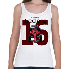 PRINTFASHION Charles Leclerc 16 autóversenyző - fekete felirat - Női atléta - Fehér