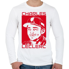 PRINTFASHION Charles leclerc - Férfi hosszú ujjú póló - Fehér férfi póló